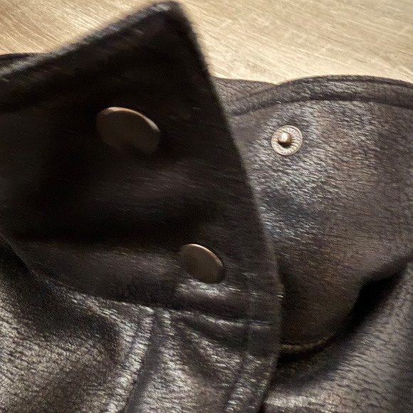 VIA SPIGA Women’s Black Faux Leather and Faux Fur Jacket/Coat Size L - Picture 9 of 14